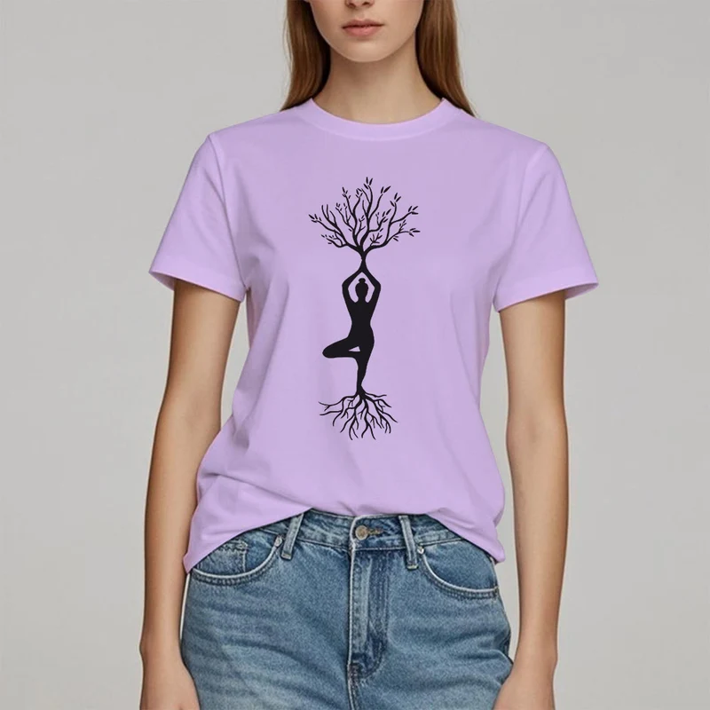 Olivenorma Verwurzelte Yoga-Baum-Pose T-Shirt