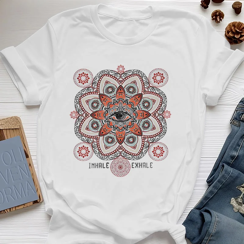 Olivenorma Meditation Evil Eye Slogan Design T-Shirt