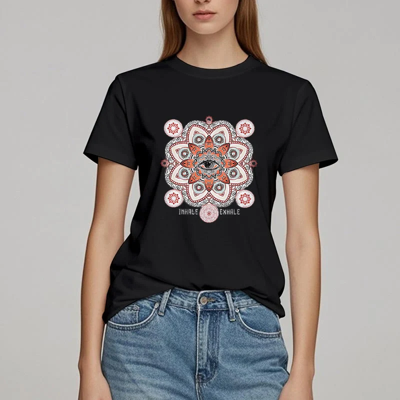 Olivenorma Meditation Evil Eye Slogan Design T-Shirt