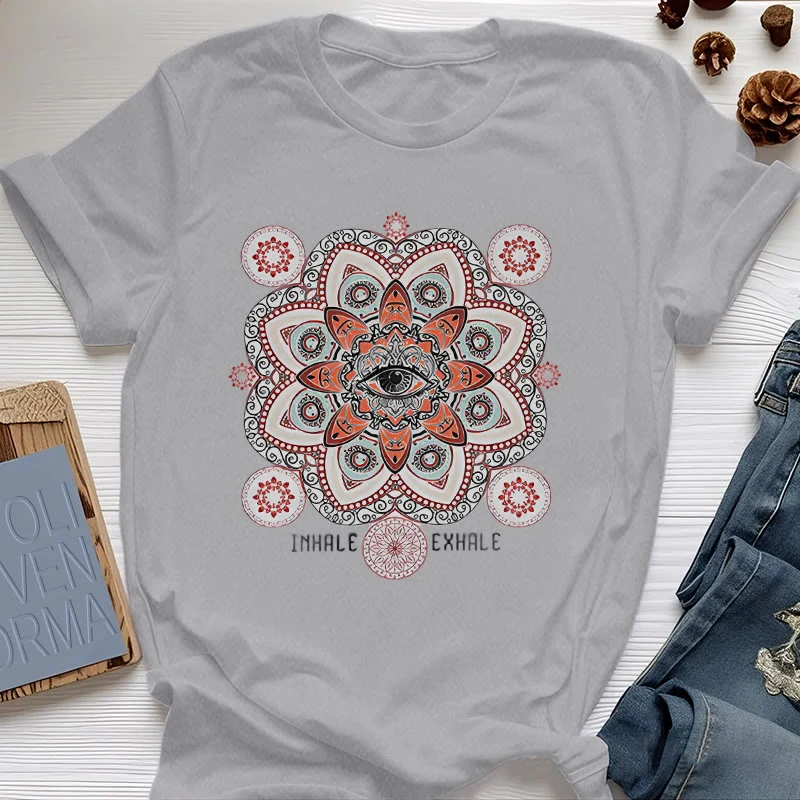 Olivenorma Meditation Evil Eye Slogan Design T-Shirt