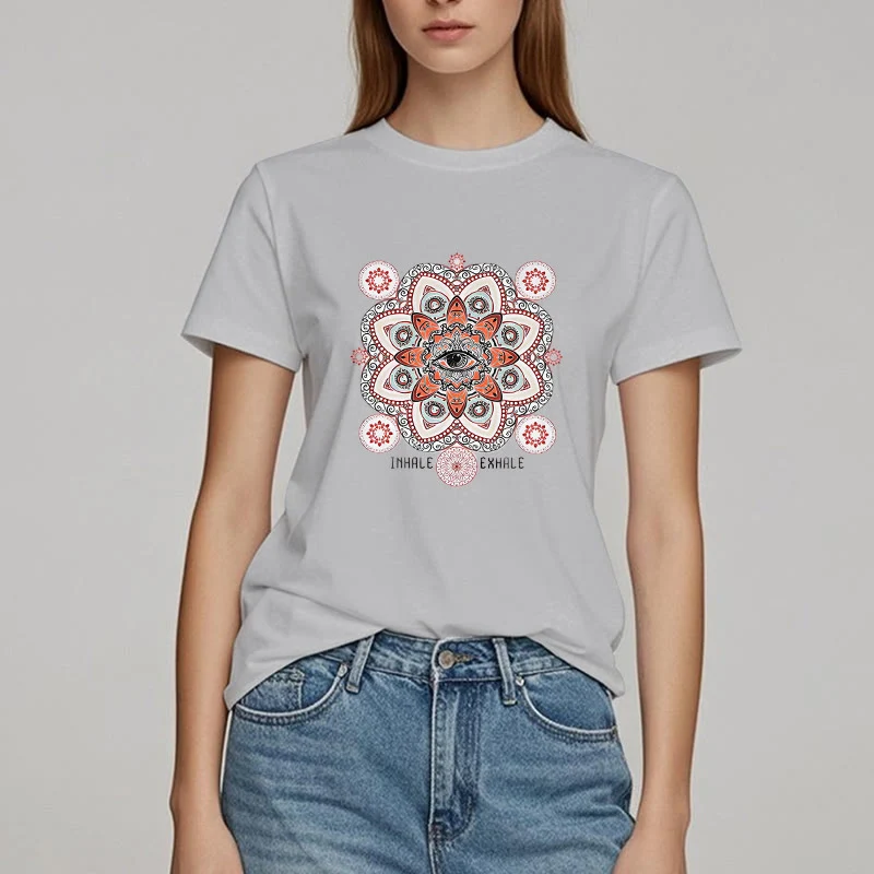 Olivenorma Meditation Evil Eye Slogan Design T-Shirt