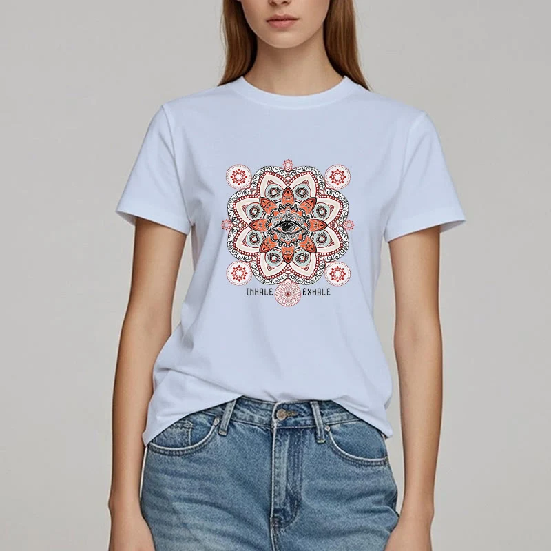 Olivenorma Meditation Evil Eye Slogan Design T-Shirt