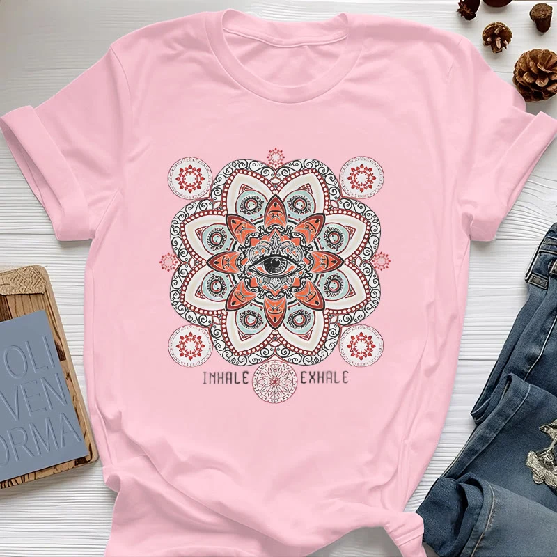 Olivenorma Meditation Evil Eye Slogan Design T-Shirt