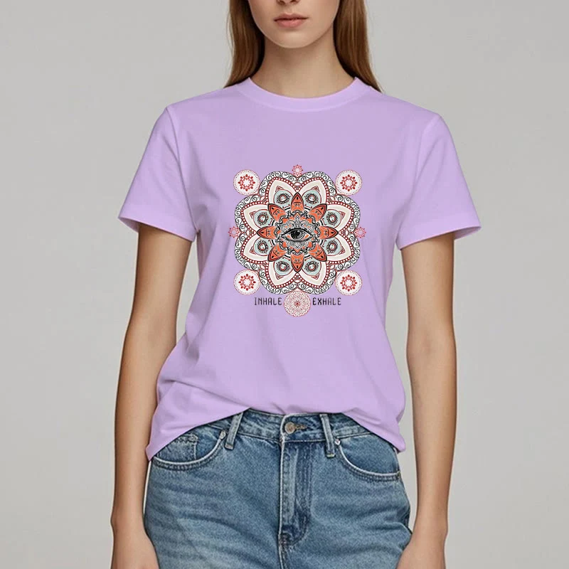 Olivenorma Meditation Evil Eye Slogan Design T-Shirt