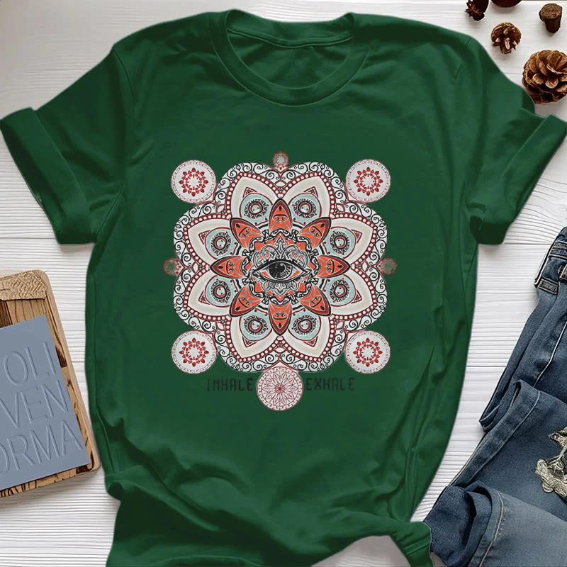 Olivenorma Meditation Evil Eye Slogan Design T-Shirt