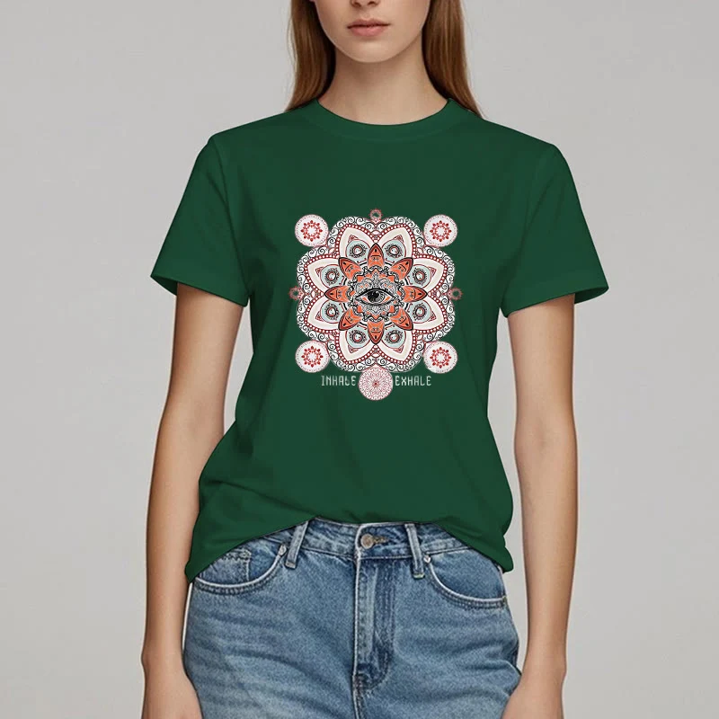 Olivenorma Meditation Evil Eye Slogan Design T-Shirt