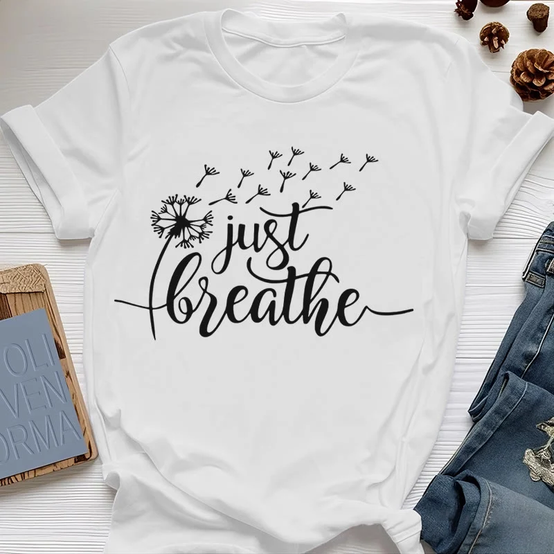 Olivenorma Just Breathe Löwenzahn T-Shirt