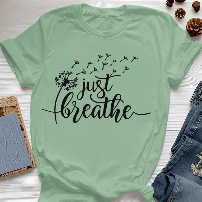 Olivenorma Just Breathe Löwenzahn T-Shirt