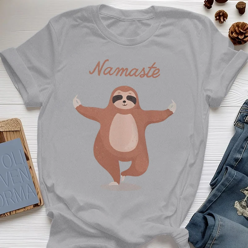 Olivenorma Yoga Faultier Zitat Namaste T-Shirt