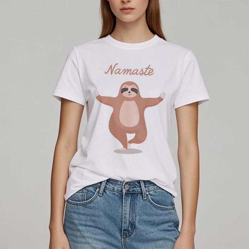 Olivenorma Yoga Faultier Zitat Namaste T-Shirt