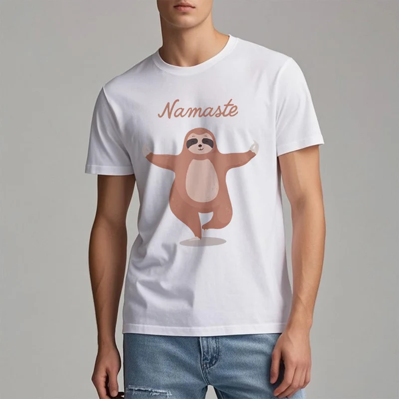 Olivenorma Yoga Faultier Zitat Namaste T-Shirt