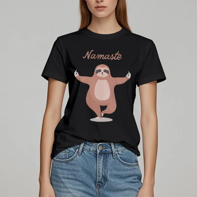 Olivenorma Yoga Faultier Zitat Namaste T-Shirt