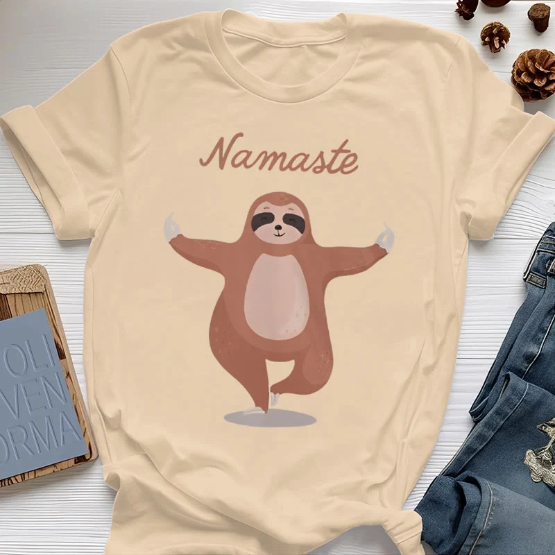 Olivenorma Yoga Faultier Zitat Namaste T-Shirt
