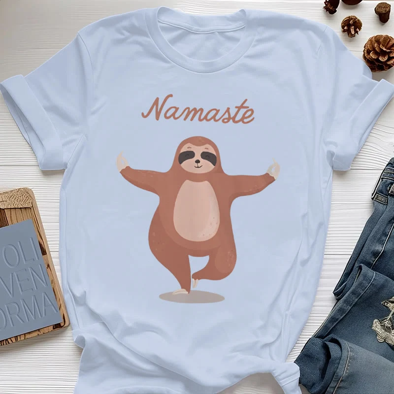 Olivenorma Yoga Faultier Zitat Namaste T-Shirt