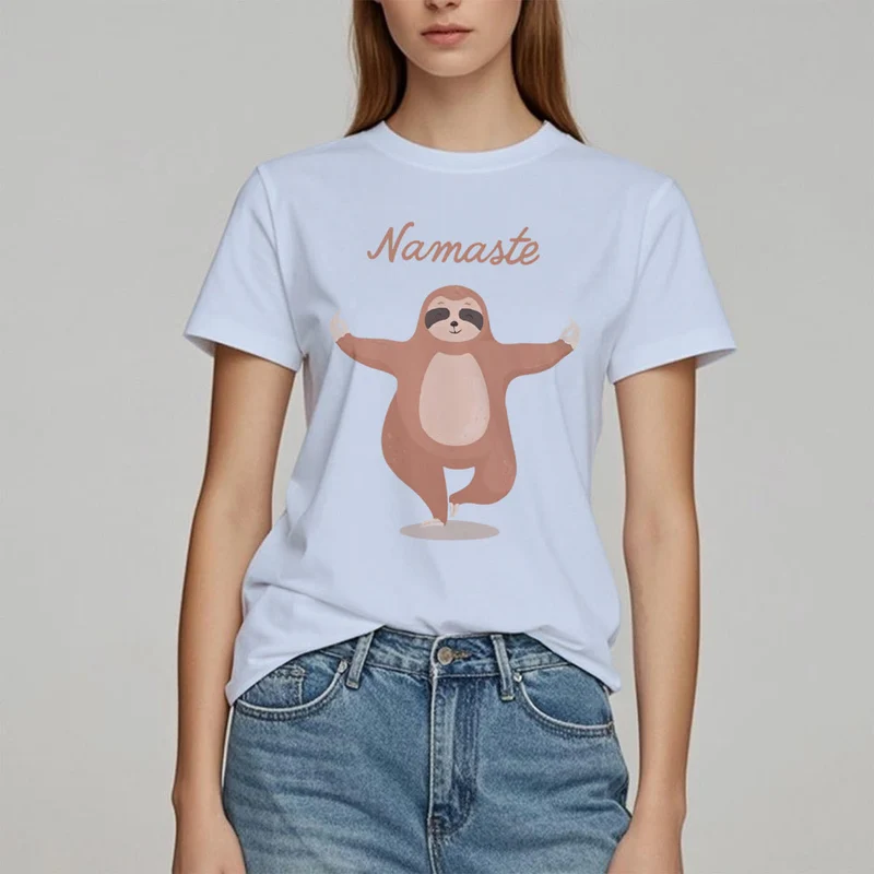 Olivenorma Yoga Faultier Zitat Namaste T-Shirt