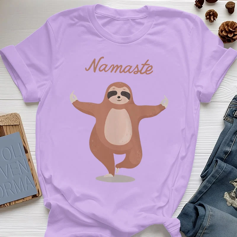Olivenorma Yoga Faultier Zitat Namaste T-Shirt