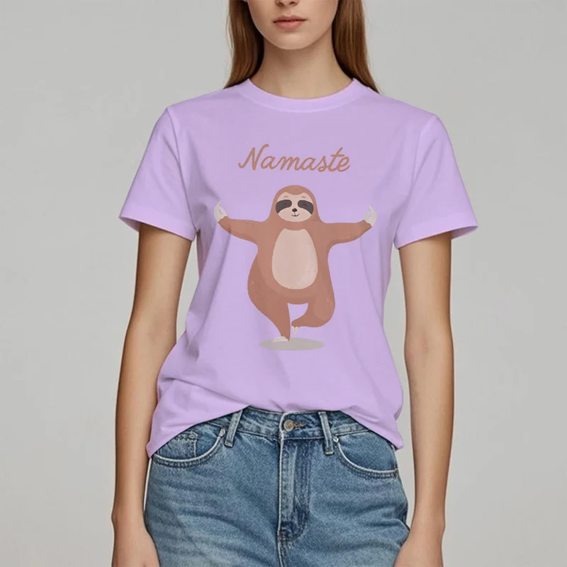 Olivenorma Yoga Faultier Zitat Namaste T-Shirt