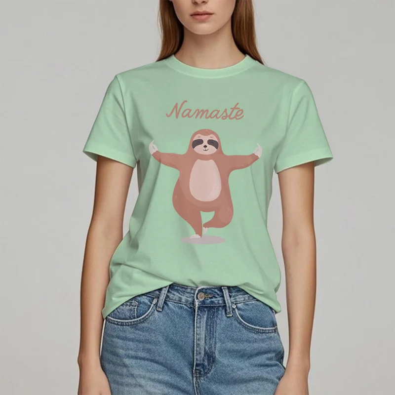 Olivenorma Yoga Faultier Zitat Namaste T-Shirt