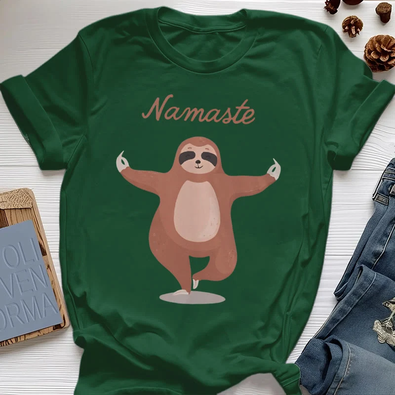 Olivenorma Yoga Faultier Zitat Namaste T-Shirt