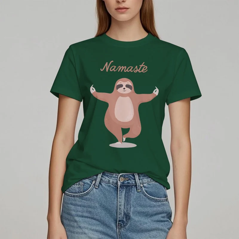 Olivenorma Yoga Faultier Zitat Namaste T-Shirt