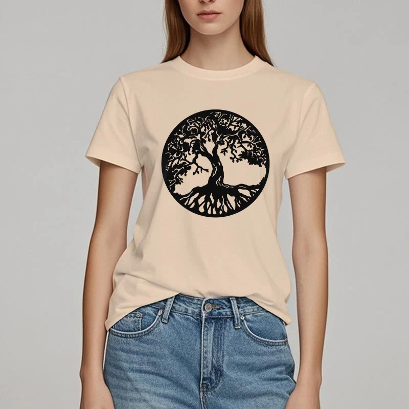 Olivenorma Kreis Baum des Lebens T-Shirt