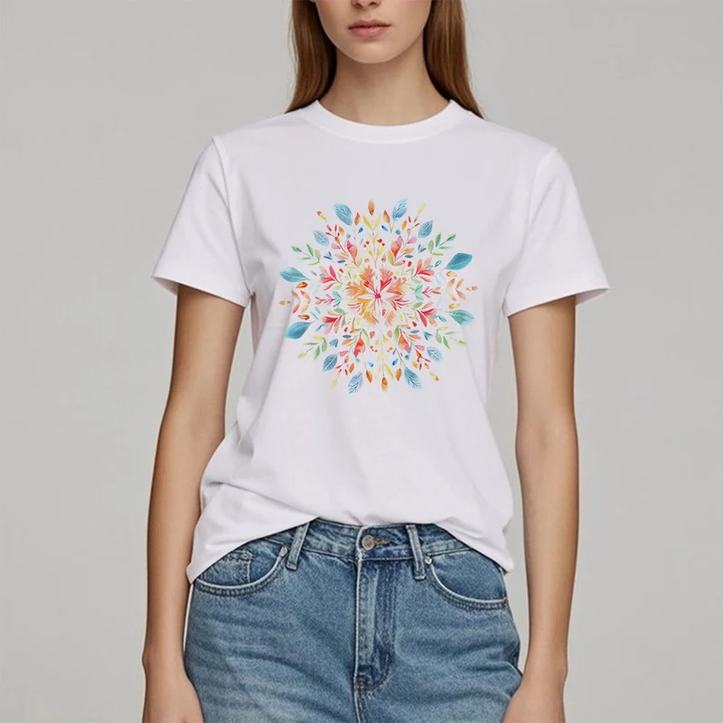 Olivenorma Mandala Blumen Frühling T-Shirt