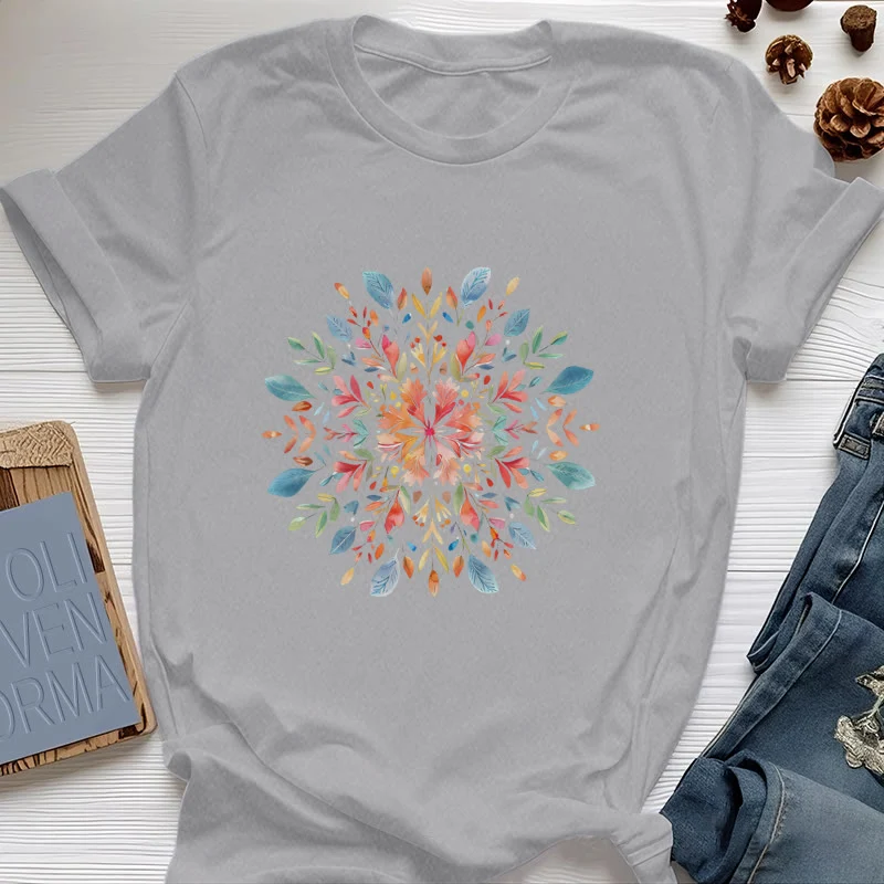 Olivenorma Mandala Blumen Frühling T-Shirt