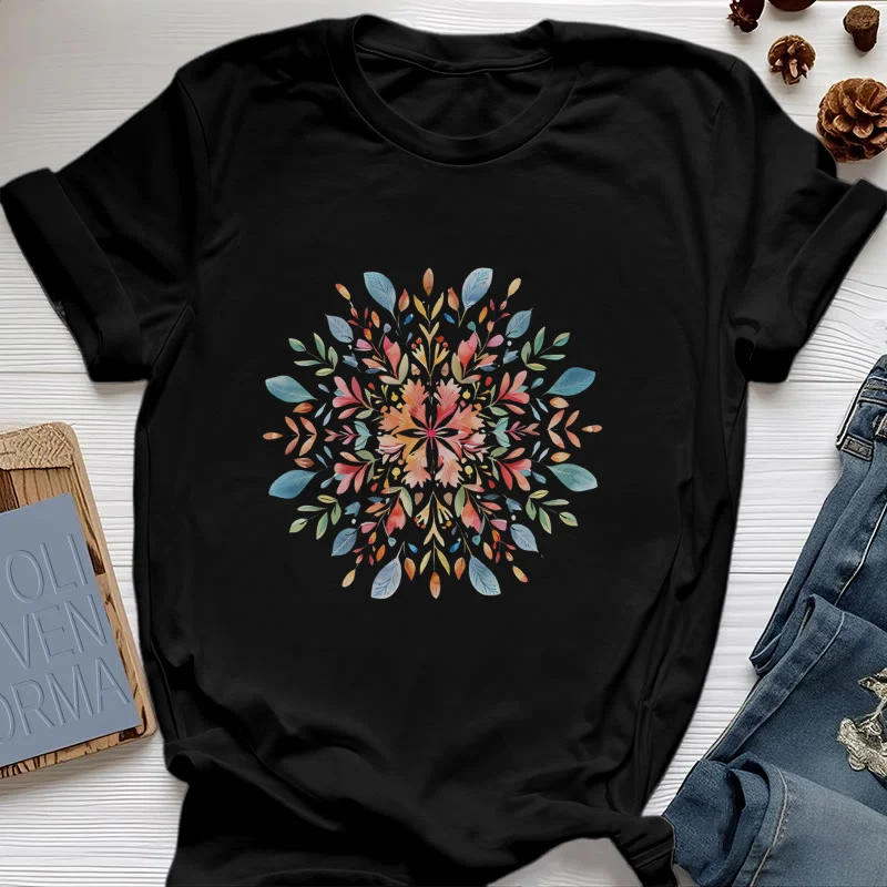 Olivenorma Mandala Blumen Frühling T-Shirt