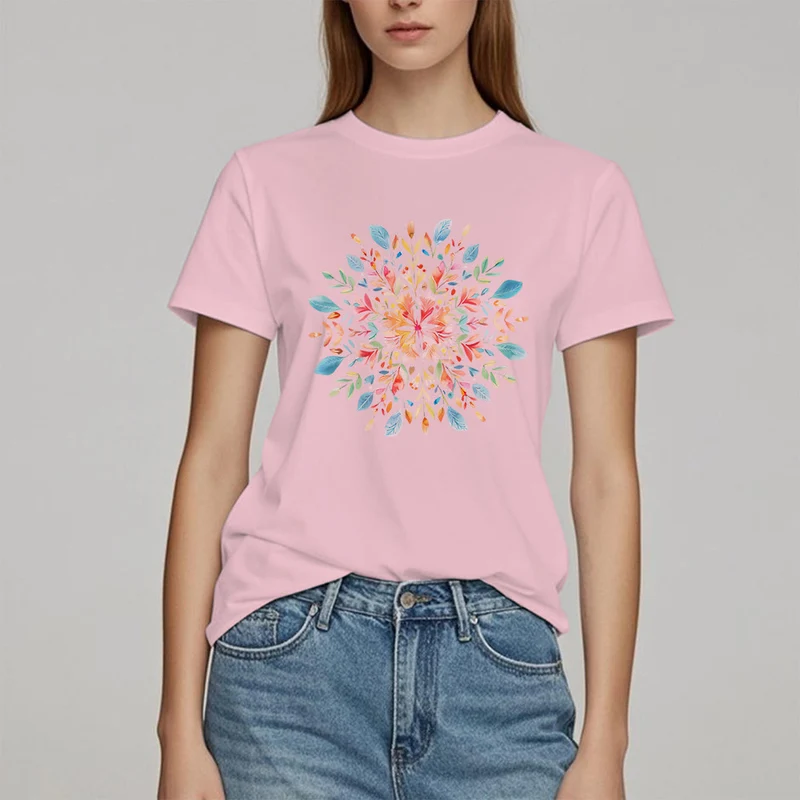 Olivenorma Mandala Blumen Frühling T-Shirt
