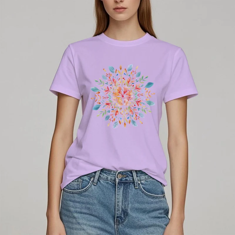 Olivenorma Mandala Blumen Frühling T-Shirt