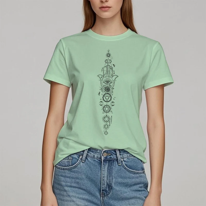 Olivenorma Hamsa Evil Eye Chakra Schutz Meditation T-Shirt