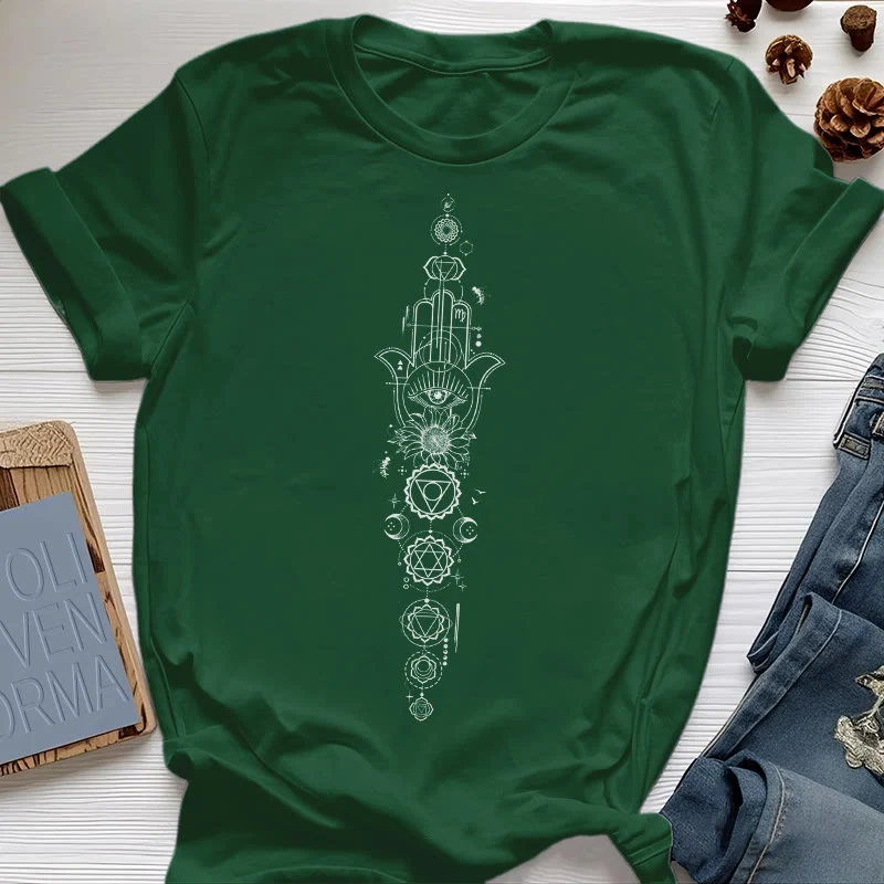 Olivenorma Hamsa Evil Eye Chakra Schutz Meditation T-Shirt