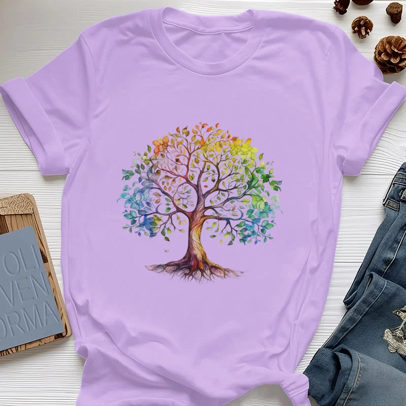 Olivenorma Chakra Bunter Lebensbaum T-Shirt