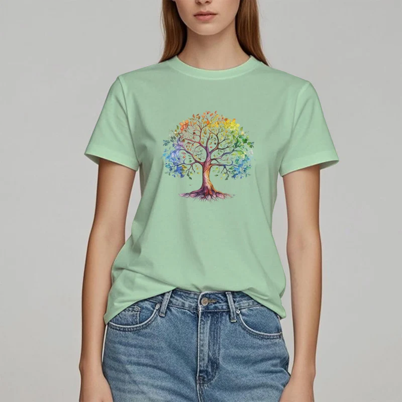 Olivenorma Chakra Bunter Lebensbaum T-Shirt