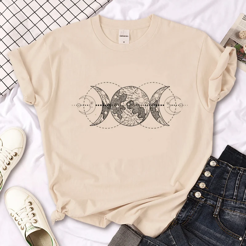 Olivenorma – T-Shirt „Hexen-Triple Moon“ im Gothic-Print in Khaki