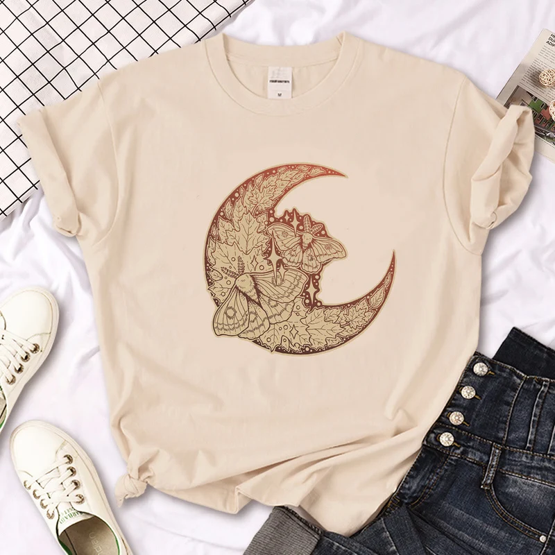 Olivenorma – T-Shirt „Hexen-Triple Moon“ im Gothic-Print in Khaki
