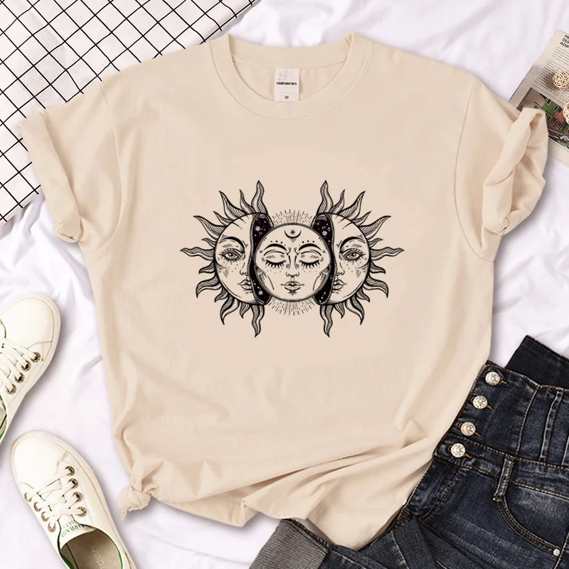 Olivenorma – T-Shirt „Hexen-Triple Moon“ im Gothic-Print in Khaki