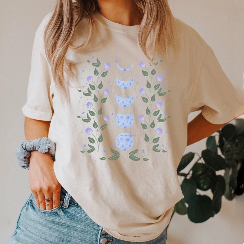 Olivenorma Himmlisches Mondphasen-T-Shirt