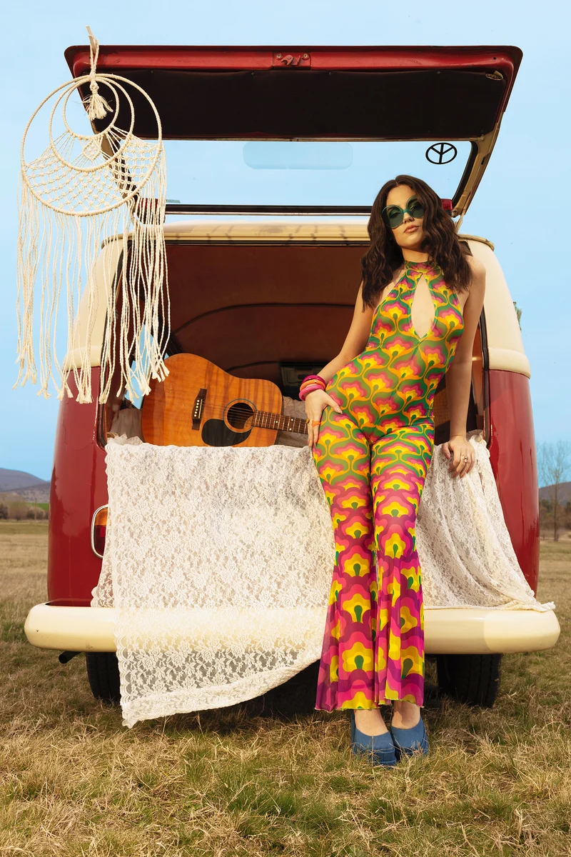 Flower Power Mesh Halter Romper