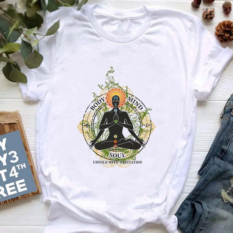 Olivenorma T-Shirt mit Meditations-Aufdruck „Böser Blick“ von Buddha OM
