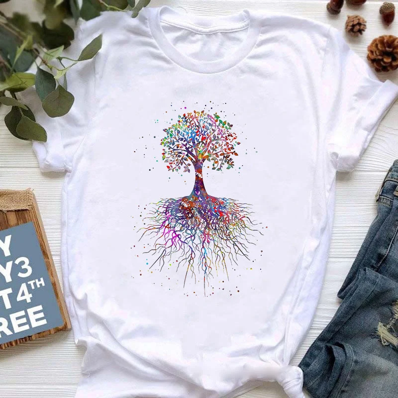 Olivenorma Buddha Yoga Meditation Top Bunt bedrucktes T-Shirt