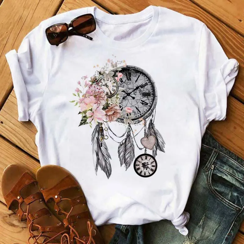 Olivenorma T-Shirt aus Baumwolle mit „Dreamcatcher Tree of Life“-Print