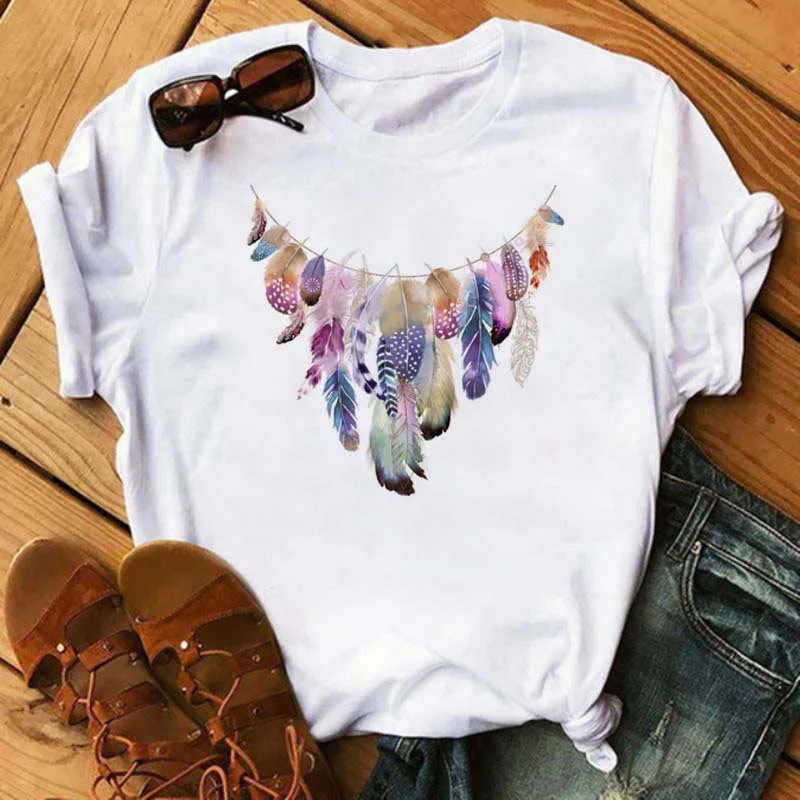 Olivenorma T-Shirt aus Baumwolle mit „Dreamcatcher Tree of Life“-Print