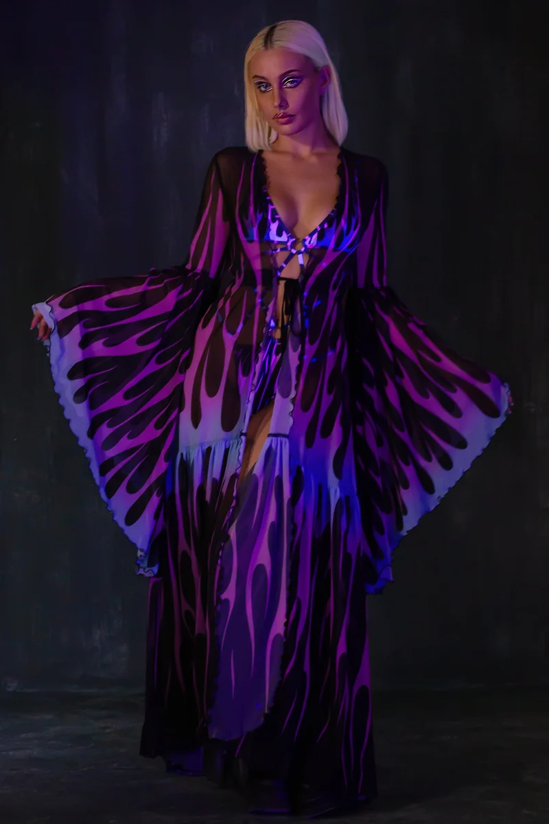 Firestarter Purple Unisex Mesh Duster