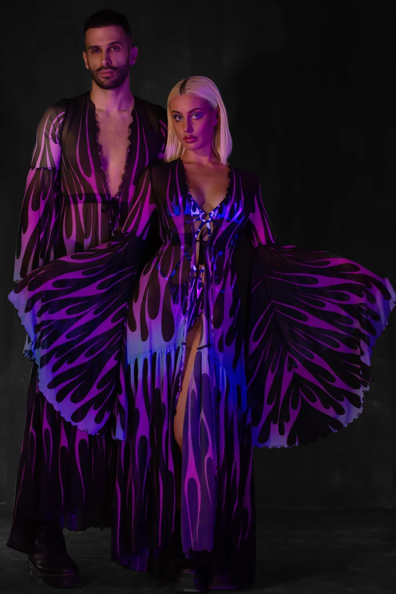 Firestarter Purple Unisex Mesh Duster