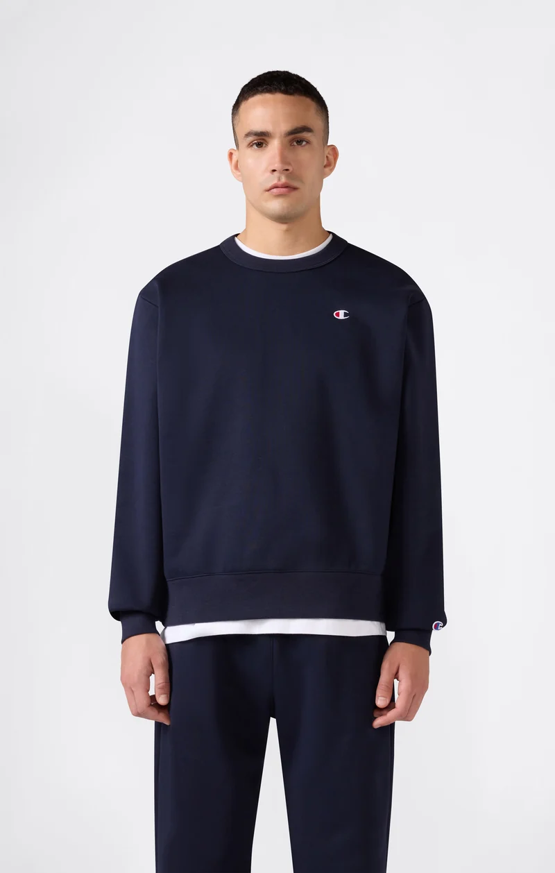 Men’s Crewneck Sweatshirt with C Logo and Brushed Interior