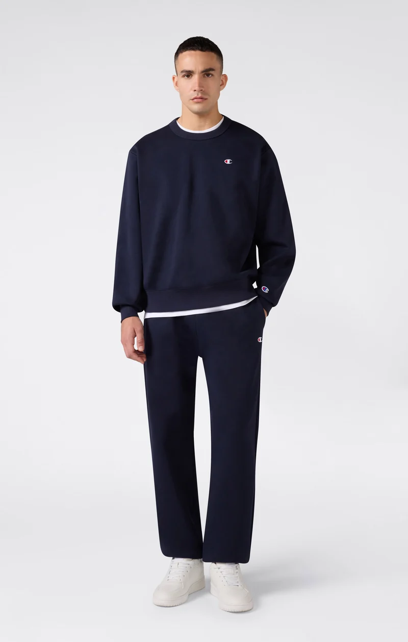 Men’s Crewneck Sweatshirt with C Logo and Brushed Interior