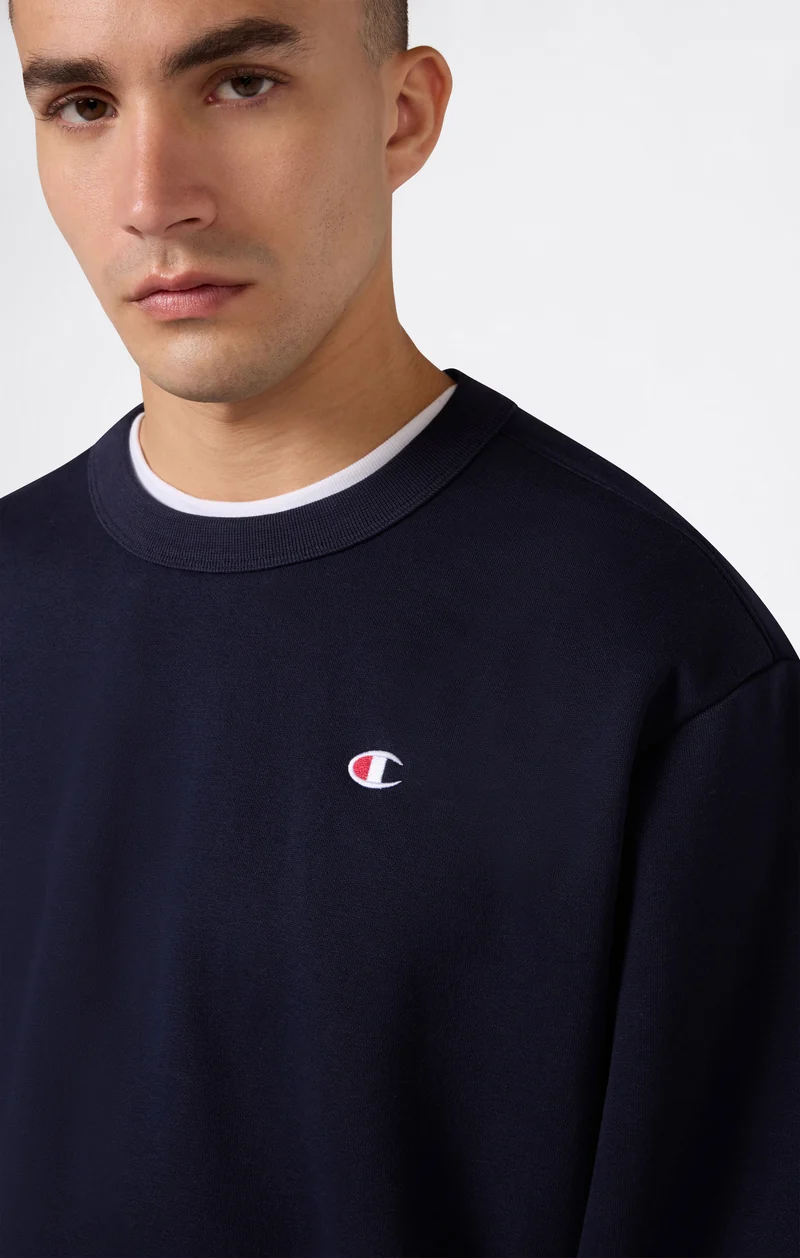 Men’s Crewneck Sweatshirt with C Logo and Brushed Interior
