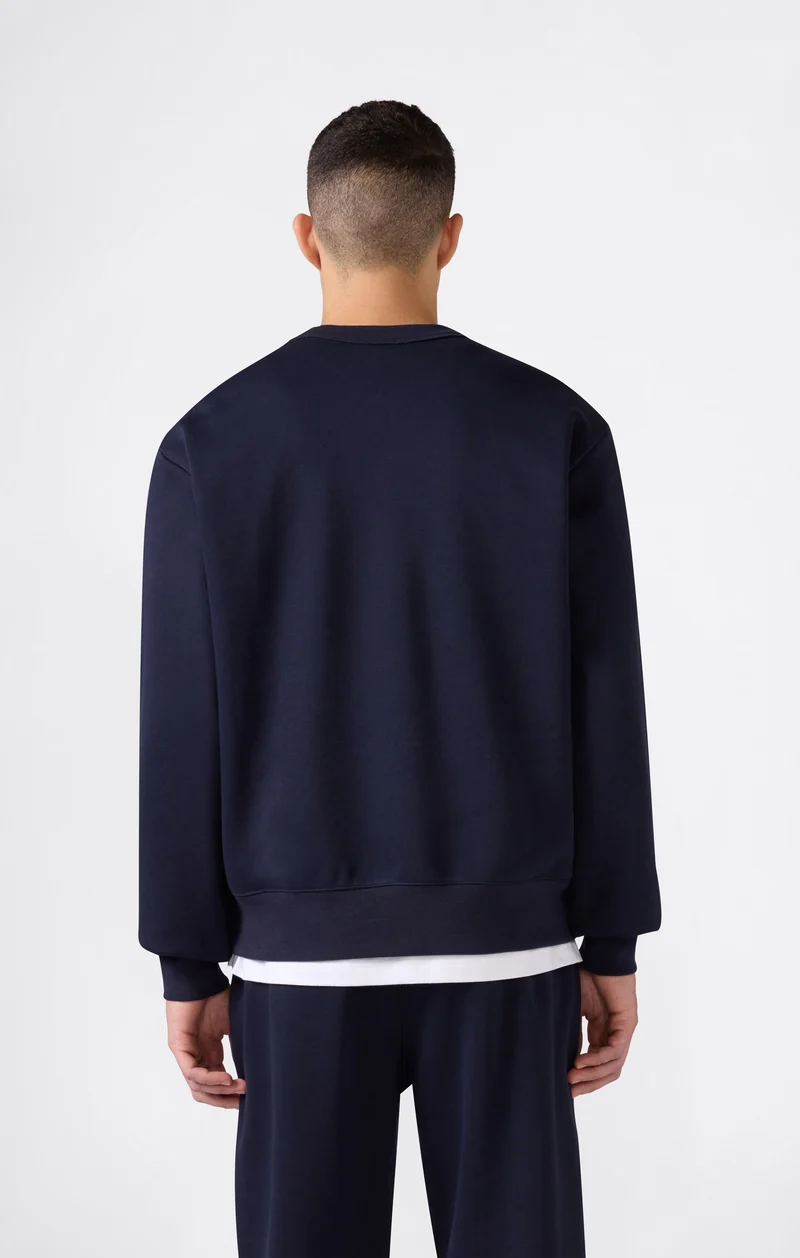 Men’s Crewneck Sweatshirt with C Logo and Brushed Interior
