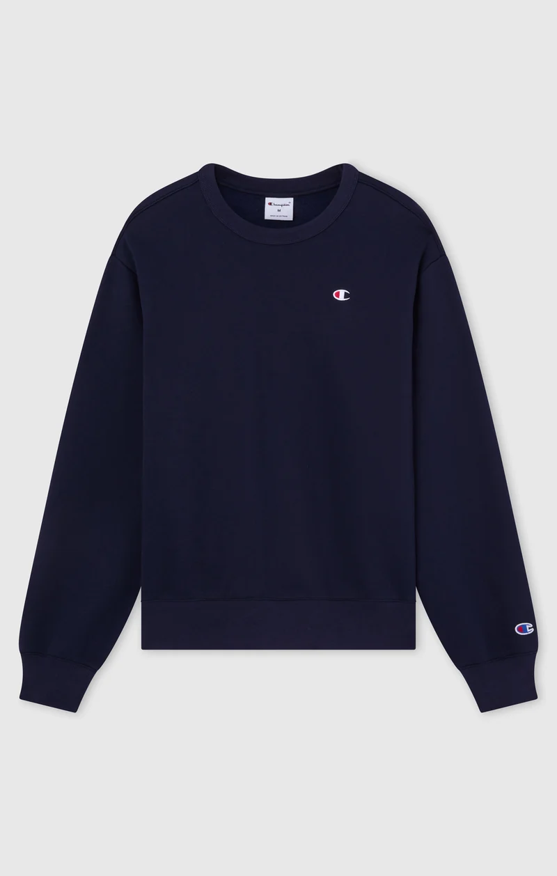 Men’s Crewneck Sweatshirt with C Logo and Brushed Interior